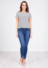 Load image into Gallery viewer, Sophia Black &amp; White Stripe T-Shirt