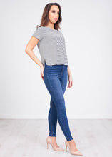 Load image into Gallery viewer, Sophia Black &amp; White Stripe T-Shirt