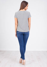 Load image into Gallery viewer, Sophia Black &amp; White Stripe T-Shirt