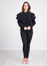 Load image into Gallery viewer, Alice Black Frill Jumper