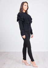 Load image into Gallery viewer, Alice Black Frill Jumper