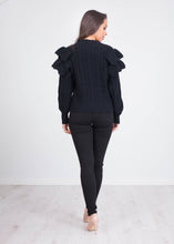 Load image into Gallery viewer, Alice Black Frill Jumper