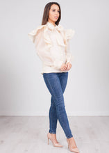 Load image into Gallery viewer, Alice Beige Sheer Blouse - The Walk in Wardrobe