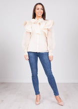 Load image into Gallery viewer, Alice Beige Sheer Blouse - The Walk in Wardrobe