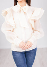 Load image into Gallery viewer, Alice Beige Sheer Blouse - The Walk in Wardrobe