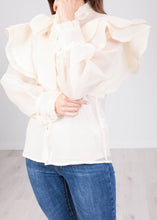 Load image into Gallery viewer, Alice Beige Sheer Blouse - The Walk in Wardrobe