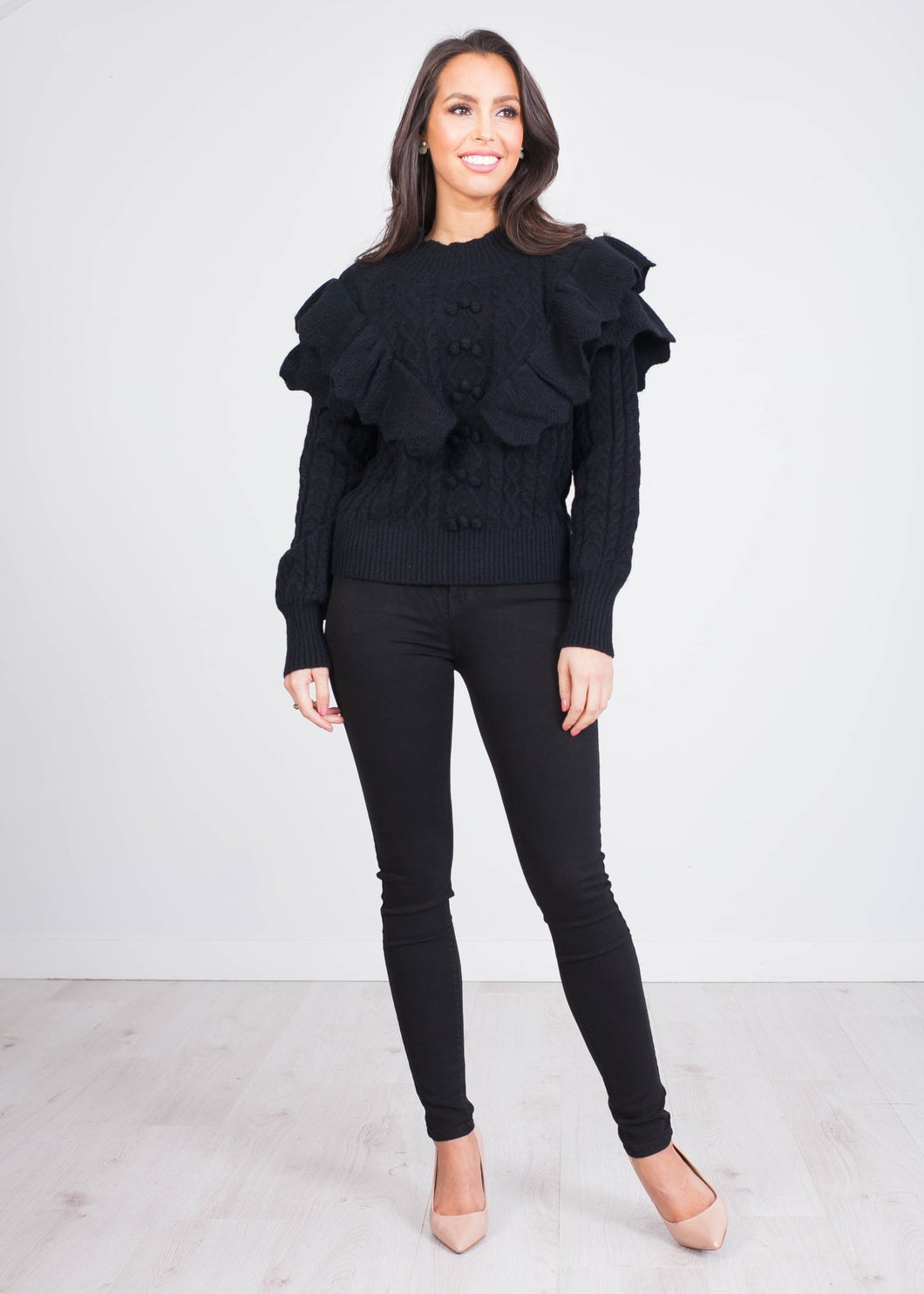 Alice Black Frill Jumper - The Walk in Wardrobe