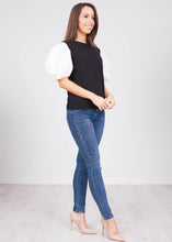 Load image into Gallery viewer, Alice Black Jumper With Puff Sleeves - The Walk in Wardrobe