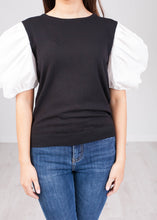 Load image into Gallery viewer, Alice Black Jumper With Puff Sleeves - The Walk in Wardrobe