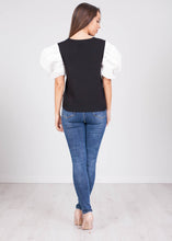 Load image into Gallery viewer, Alice Black Jumper With Puff Sleeves - The Walk in Wardrobe
