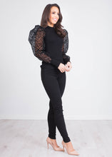 Load image into Gallery viewer, Alice Black Leopard Puff Sleeve Knit - The Walk in Wardrobe