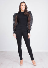 Load image into Gallery viewer, Alice Black Leopard Puff Sleeve Knit - The Walk in Wardrobe