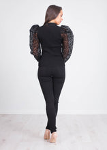 Load image into Gallery viewer, Alice Black Leopard Puff Sleeve Knit - The Walk in Wardrobe