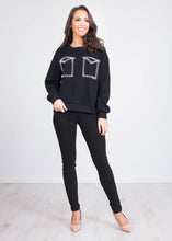 Load image into Gallery viewer, Alice Black Sweatshirt - The Walk in Wardrobe