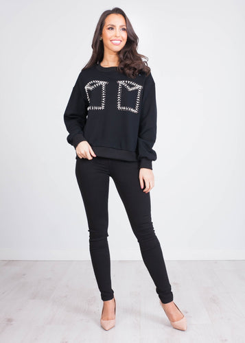 Alice Black Sweatshirt - The Walk in Wardrobe
