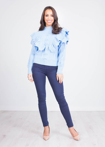 Alice Blue Frill Jumper - The Walk in Wardrobe