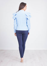 Load image into Gallery viewer, Alice Blue Frill Jumper - The Walk in Wardrobe