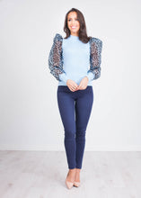 Load image into Gallery viewer, Alice Blue Leopard Puff Sleeve Top - The Walk in Wardrobe