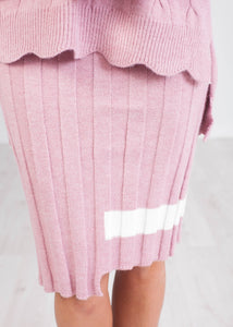 Alice Blush Cable Knit Two Piece - The Walk in Wardrobe