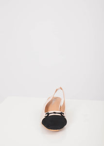 Alice Cream & Black Slingbacks - The Walk in Wardrobe
