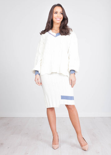 Alice Cream & Blue Two Piece - The Walk in Wardrobe