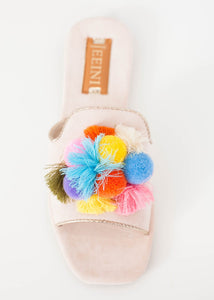 Alice Cream Pom Pom Flats - The Walk in Wardrobe