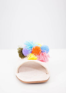 Alice Cream Pom Pom Flats - The Walk in Wardrobe