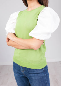Alice Green Puff Sleeve Jumper - The Walk in Wardrobe