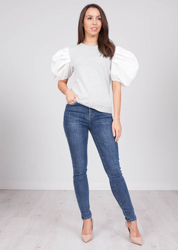 Alice Grey Puff Sleeve Jumper - The Walk in Wardrobe
