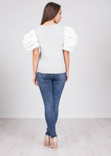 Load image into Gallery viewer, Alice Grey Puff Sleeve Jumper - The Walk in Wardrobe