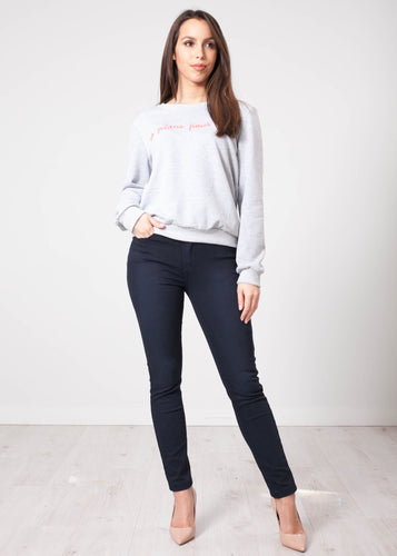 Alice Grey Slogan Sweatshirt - The Walk in Wardrobe