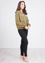 Load image into Gallery viewer, Alice Khaki Sweatshirt - The Walk in Wardrobe