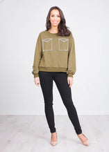 Load image into Gallery viewer, Alice Khaki Sweatshirt - The Walk in Wardrobe