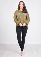 Load image into Gallery viewer, Alice Khaki Sweatshirt - The Walk in Wardrobe