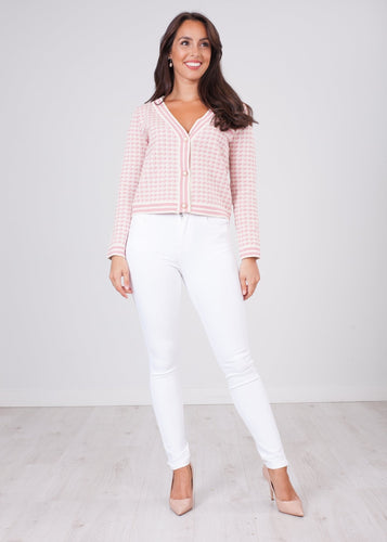 Alice Pink & Cream Cardigan - The Walk in Wardrobe