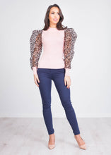 Load image into Gallery viewer, Alice Pink Leopard Puff Sleeve Top - The Walk in Wardrobe