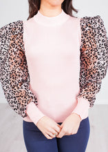 Load image into Gallery viewer, Alice Pink Leopard Puff Sleeve Top - The Walk in Wardrobe