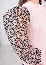 Load image into Gallery viewer, Alice Pink Leopard Puff Sleeve Top - The Walk in Wardrobe