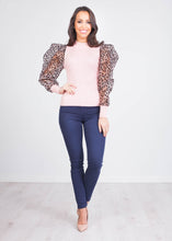 Load image into Gallery viewer, Alice Pink Leopard Puff Sleeve Top - The Walk in Wardrobe
