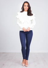 Load image into Gallery viewer, Alice White Frill Jumper - The Walk in Wardrobe