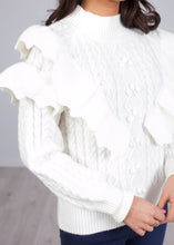 Load image into Gallery viewer, Alice White Frill Jumper - The Walk in Wardrobe