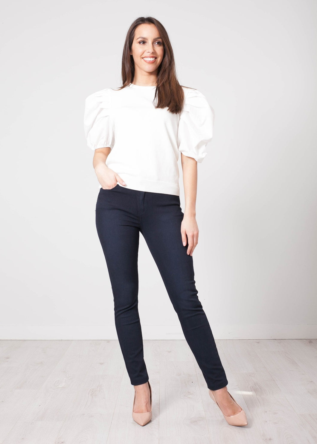 Alice White Puff Sleeve Jumper - The Walk in Wardrobe