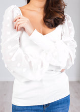 Load image into Gallery viewer, Alice White Sheer Sleeve Top - The Walk in Wardrobe