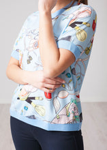 Load image into Gallery viewer, Aliyah Blue Printed Top - The Walk in Wardrobe