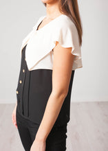 Load image into Gallery viewer, Aliyah Cream &amp; Black Blouse - The Walk in Wardrobe