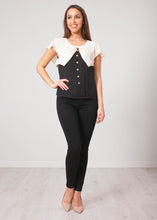 Load image into Gallery viewer, Aliyah Cream &amp; Black Blouse - The Walk in Wardrobe