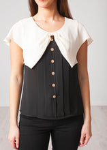 Load image into Gallery viewer, Aliyah Cream &amp; Black Blouse - The Walk in Wardrobe
