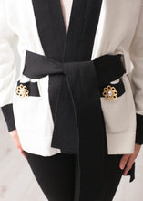Load image into Gallery viewer, Aliyah Cream &amp; Black Cardigan - The Walk in Wardrobe