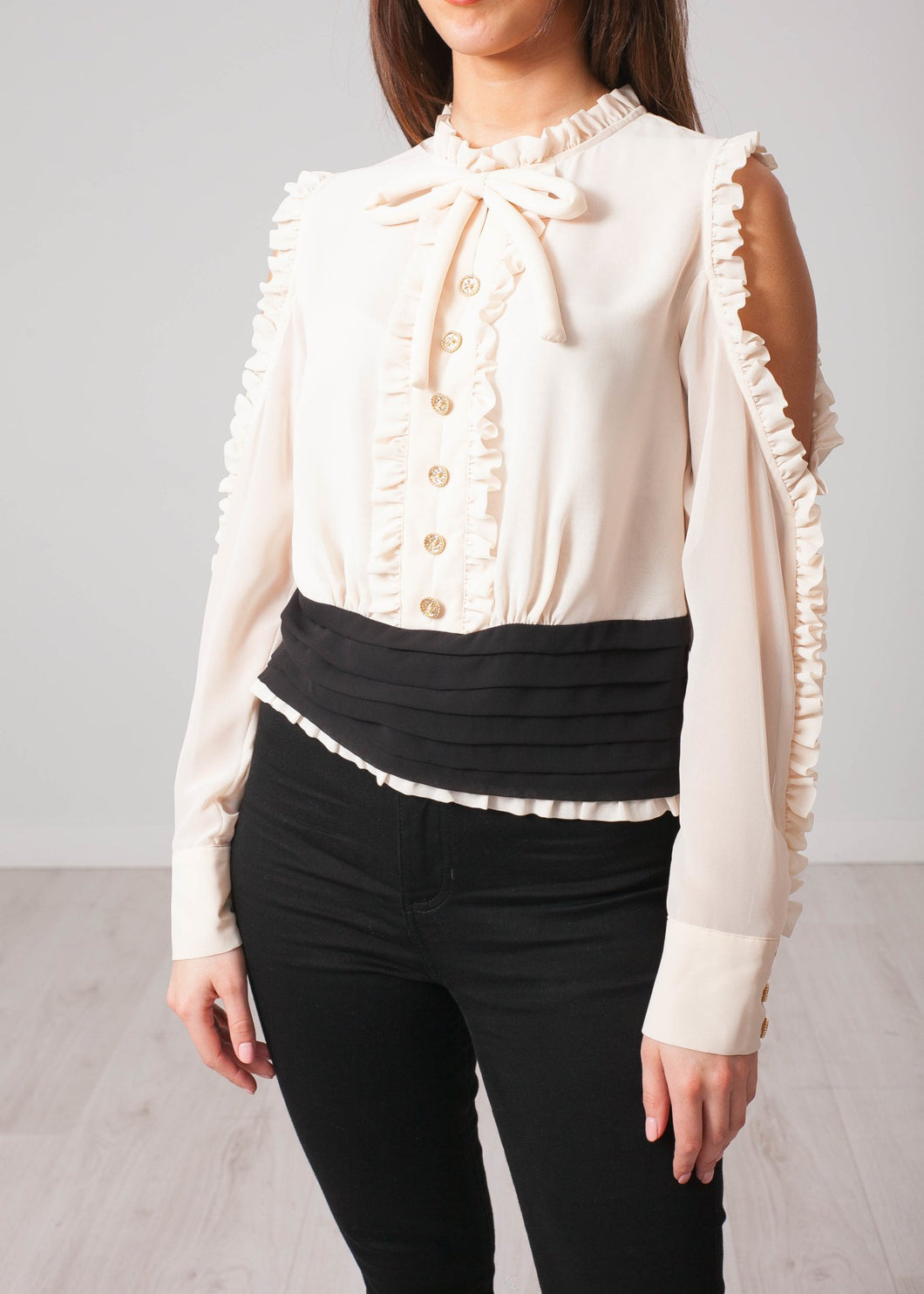 Aliyah Cream Open Sleeve Top - The Walk in Wardrobe