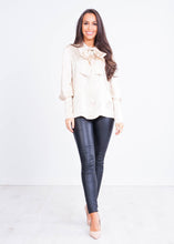 Load image into Gallery viewer, Aliyah Cream Silk Blouse - The Walk in Wardrobe